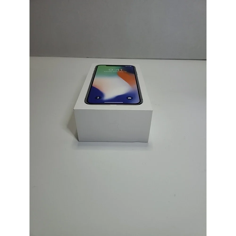Apple‎ iPhone X - 256GB - Silver - EMPTY BOX ONLY (manual & stickers Included)